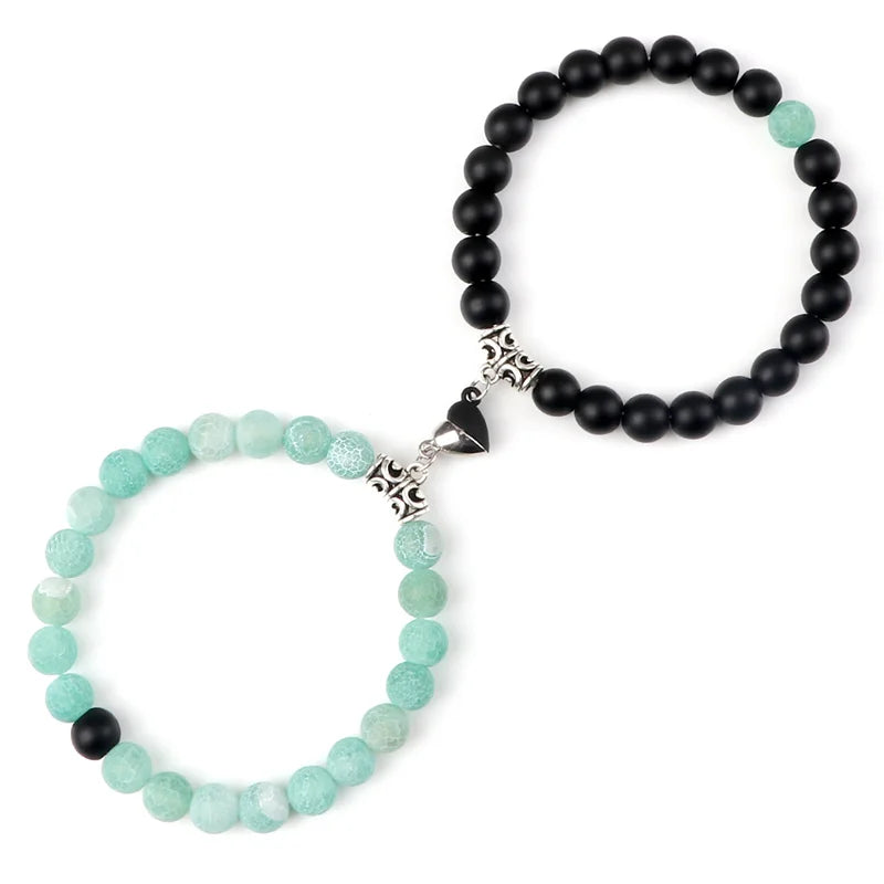 Bracelets de Couple à Distance en Pierres Naturelles – Duo de 2 Bracelets, Cadeau Amoureux