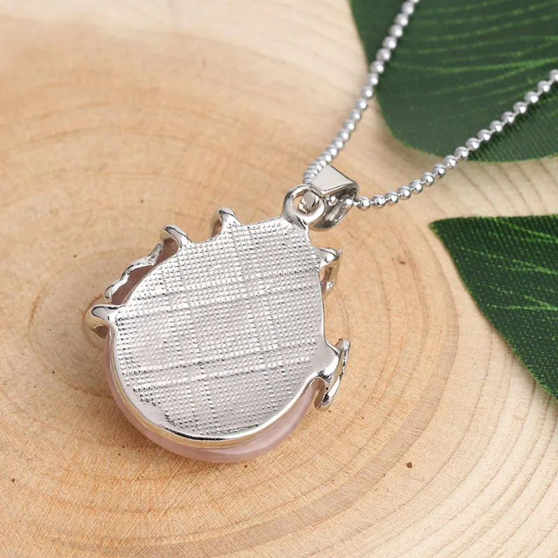 Collier Pendentif Goutte de Pierre et Papillon – Améthyste, Quartz Rose, Œil de Tigre ou Aventurine