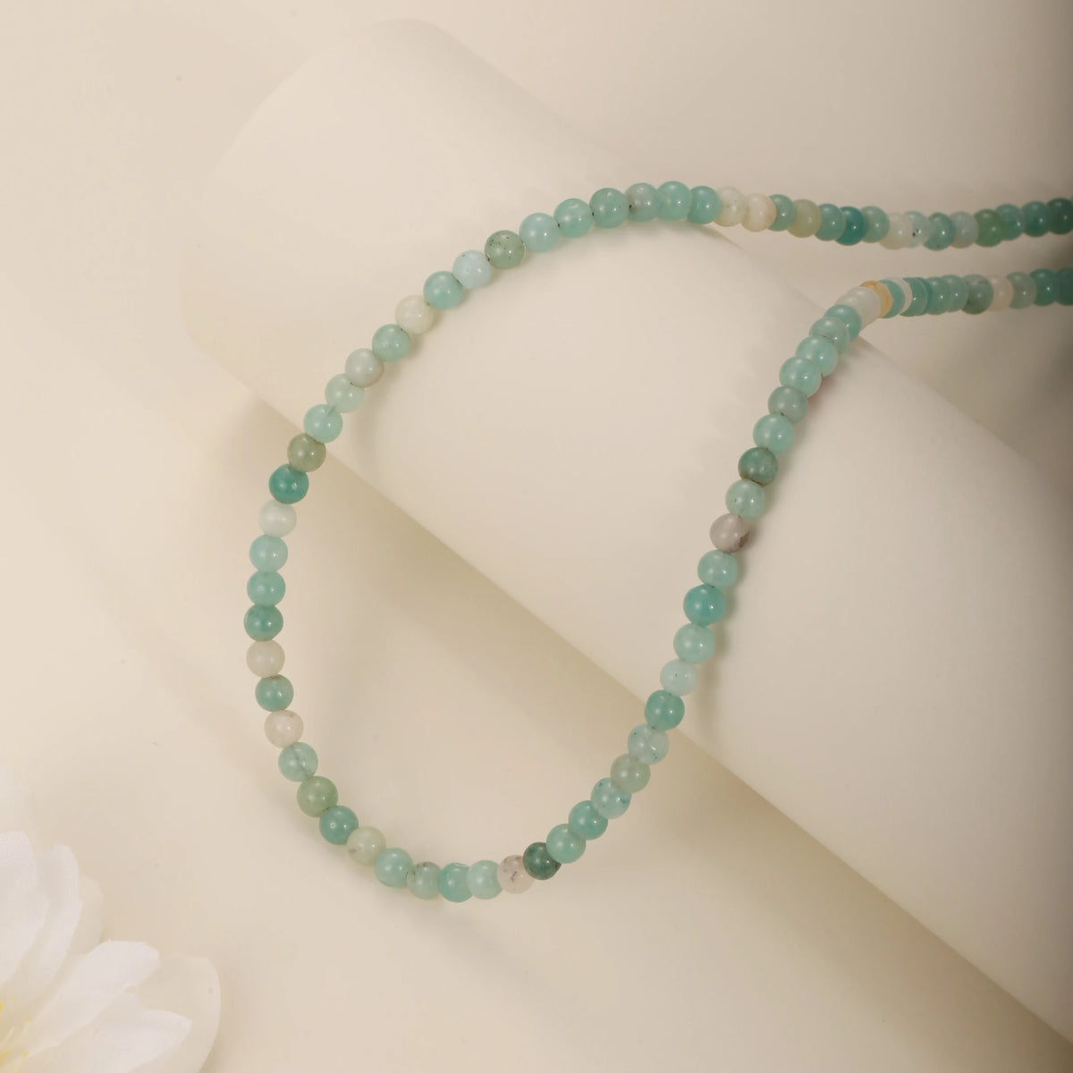 Collier Ras du Cou Perles Fines 4 mm – Amazonite, Lapis-Lazuli, Aigue-Marine ou Agate Indienne