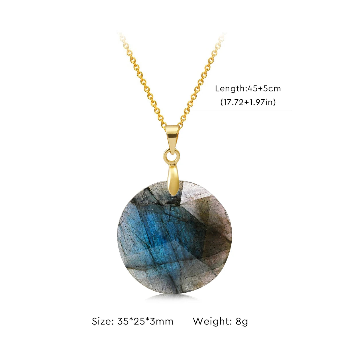 Collier Labradorite Naturelle Forme Libre – Pendentif Doré ou Argenté, 10 Modèles
