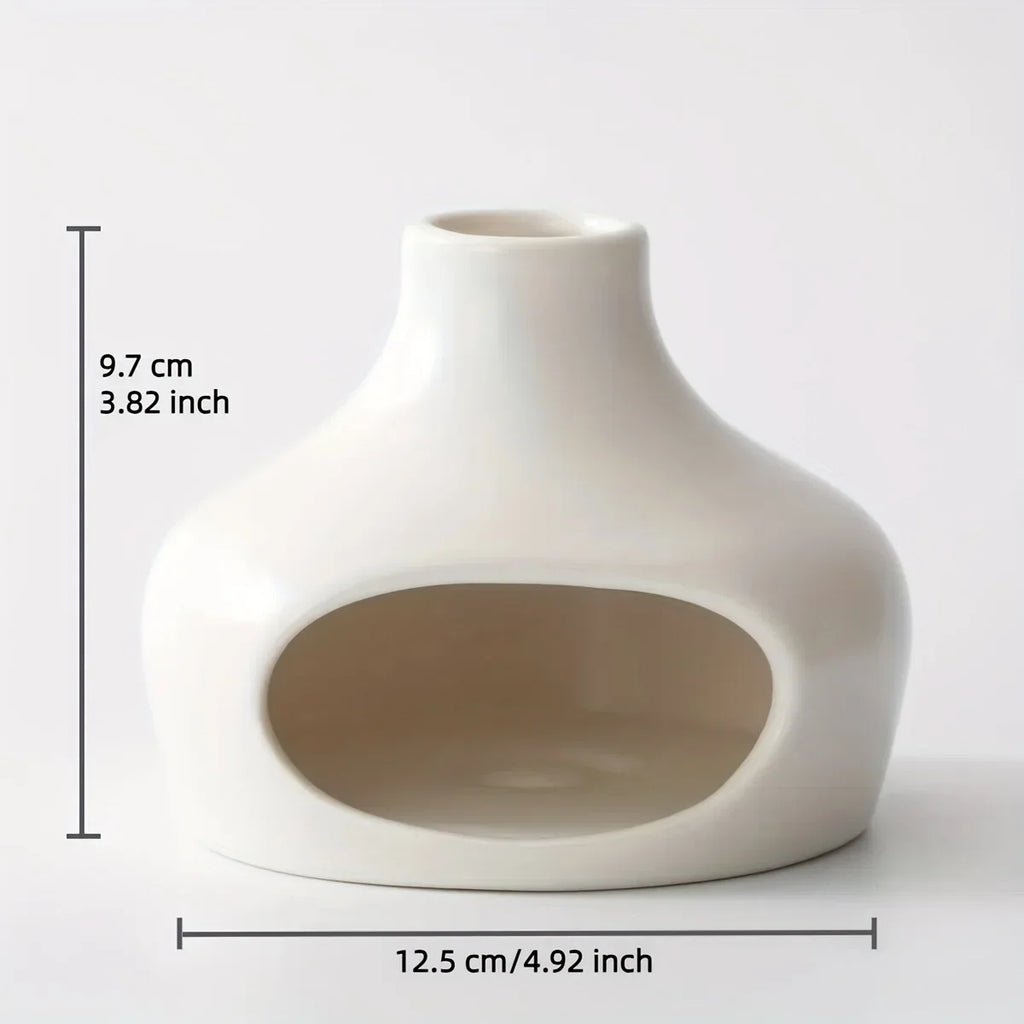 Brûleur à Palo Santo et Sauge en Céramique à Cheminée – Blanc ou Noir, Décoration Zen