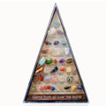 Cadre Pyramide de Collection – 36 Pierres et Minéraux du Monde Entier Étiquetés, 15 cm