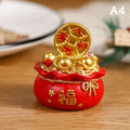 Sac de Fortune Feng Shui en Résine – Porte-Bonheur Rouge et Or du Nouvel An Chinois, 5 Modèles