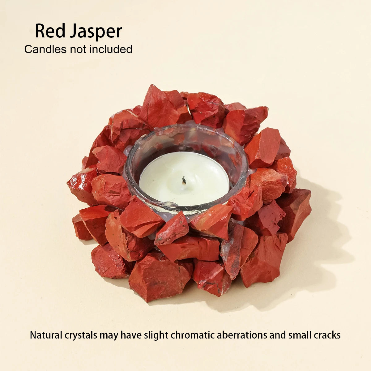 Bougeoir en Pierre Brute Naturelle – Photophore Cristal, Améthyste, Quartz Rose, Pierre de Soleil…