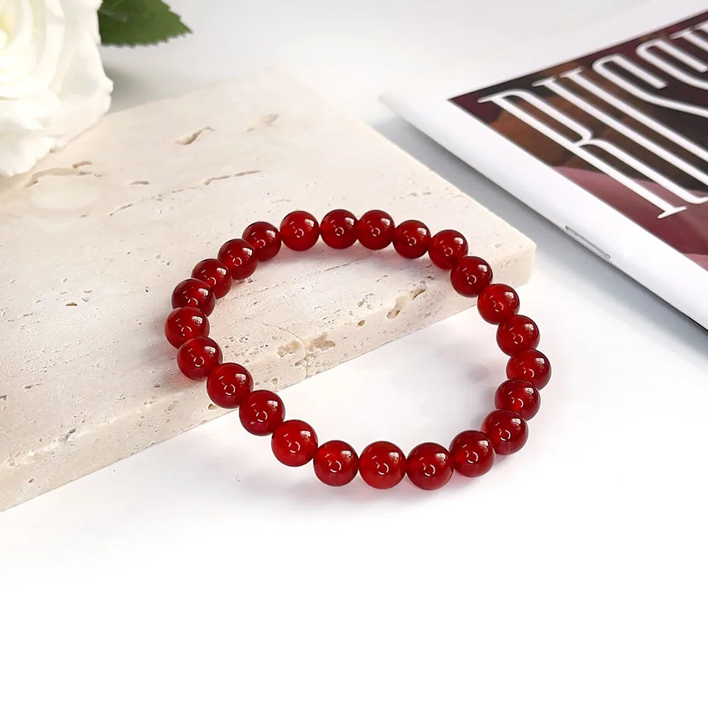 Bracelet Pierre Naturelle au Choix – Jaspe Zèbre Rose, Rhodonite, Lépidolite… Perles 6 ou 8 mm