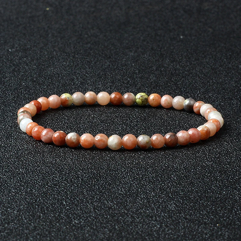 Bracelet Fin en Pierres Naturelles 4 ou 6 mm – 19 Pierres au Choix, Améthyste, Quartz Rose, Onyx…