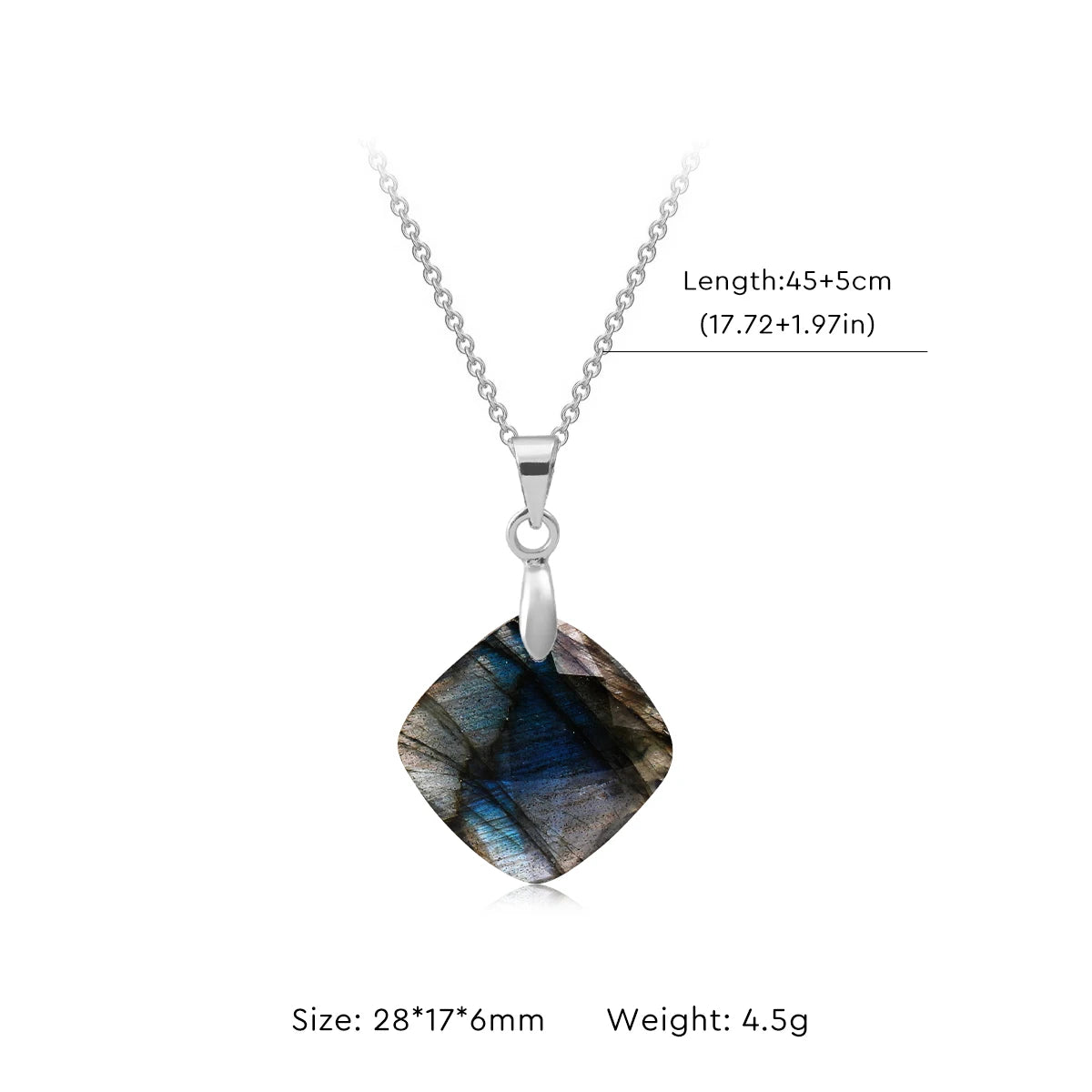 Collier Labradorite Naturelle Forme Libre – Pendentif Doré ou Argenté, 10 Modèles
