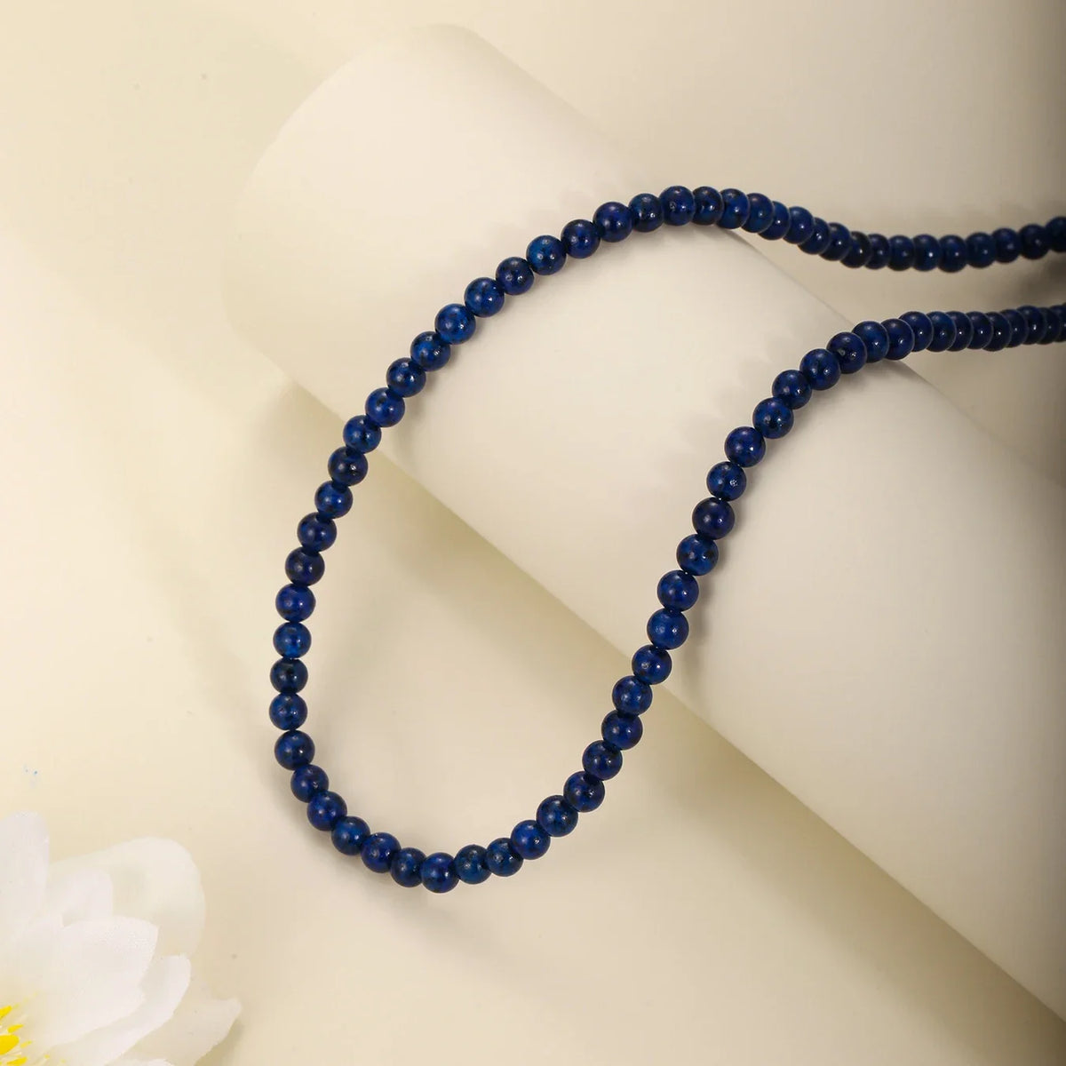 Collier Ras du Cou Perles Fines 4 mm – Amazonite, Lapis-Lazuli, Aigue-Marine ou Agate Indienne