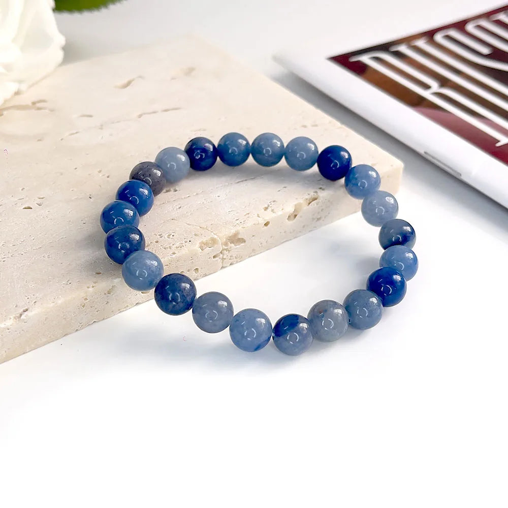 Bracelet Pierre Naturelle au Choix – Jaspe Zèbre Rose, Rhodonite, Lépidolite… Perles 6 ou 8 mm