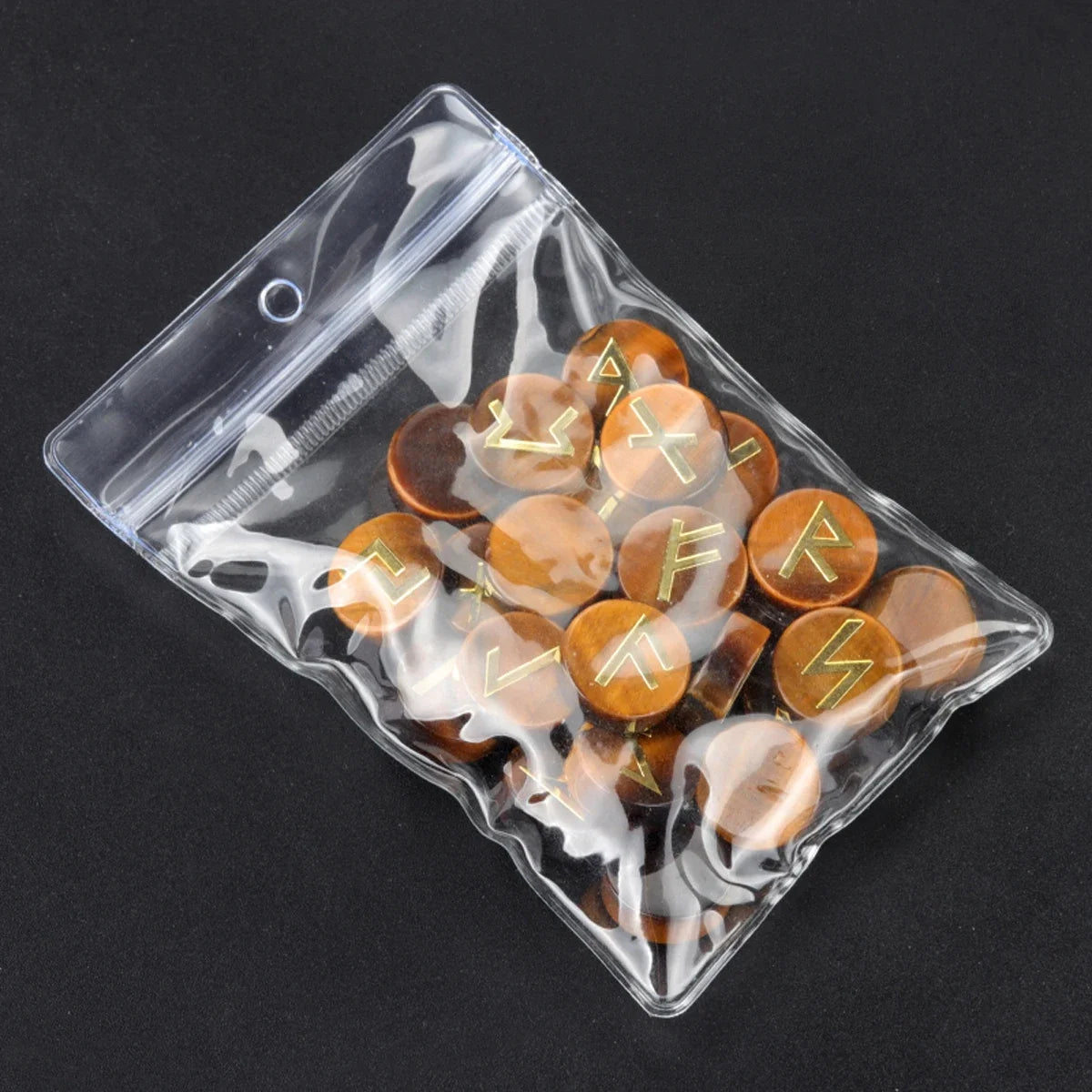 Jeu de 25 Runes Vikings en Pierre Naturelle Gravée – 10 Pierres au Choix