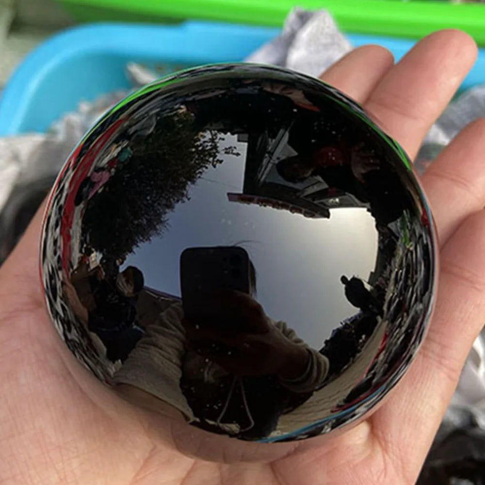 Sphère en Obsidienne Noire Naturelle – Boule Polie de 20 à 60 mm, Décoration Feng Shui