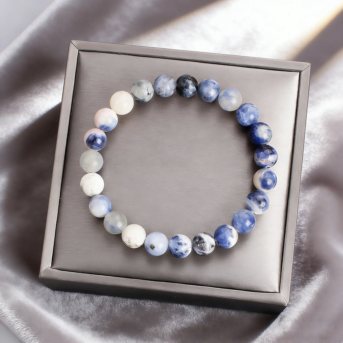 Bracelet Sodalite Naturelle – Perles Bleues 6, 8 ou 10 mm, 17 ou 19 cm, Homme et Femme