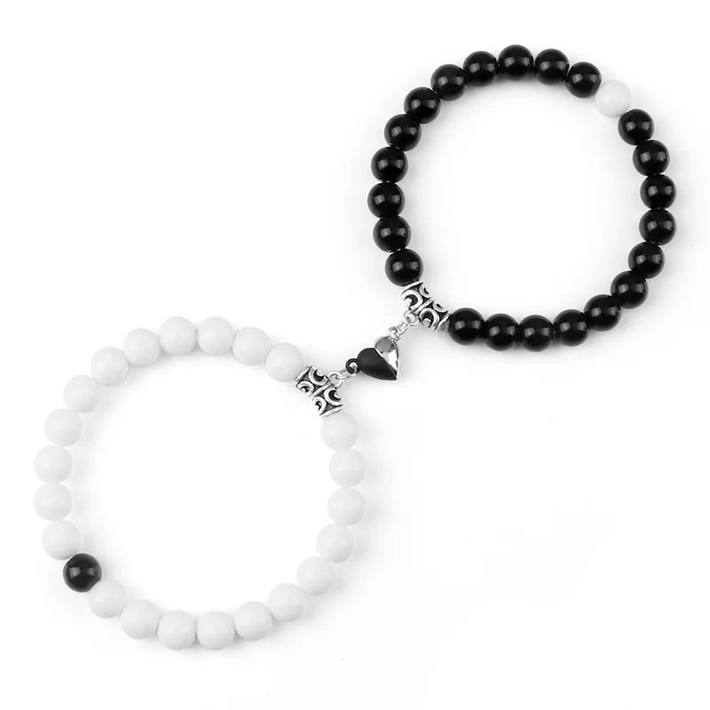 Bracelets de Couple à Distance en Pierres Naturelles – Duo de 2 Bracelets, Cadeau Amoureux