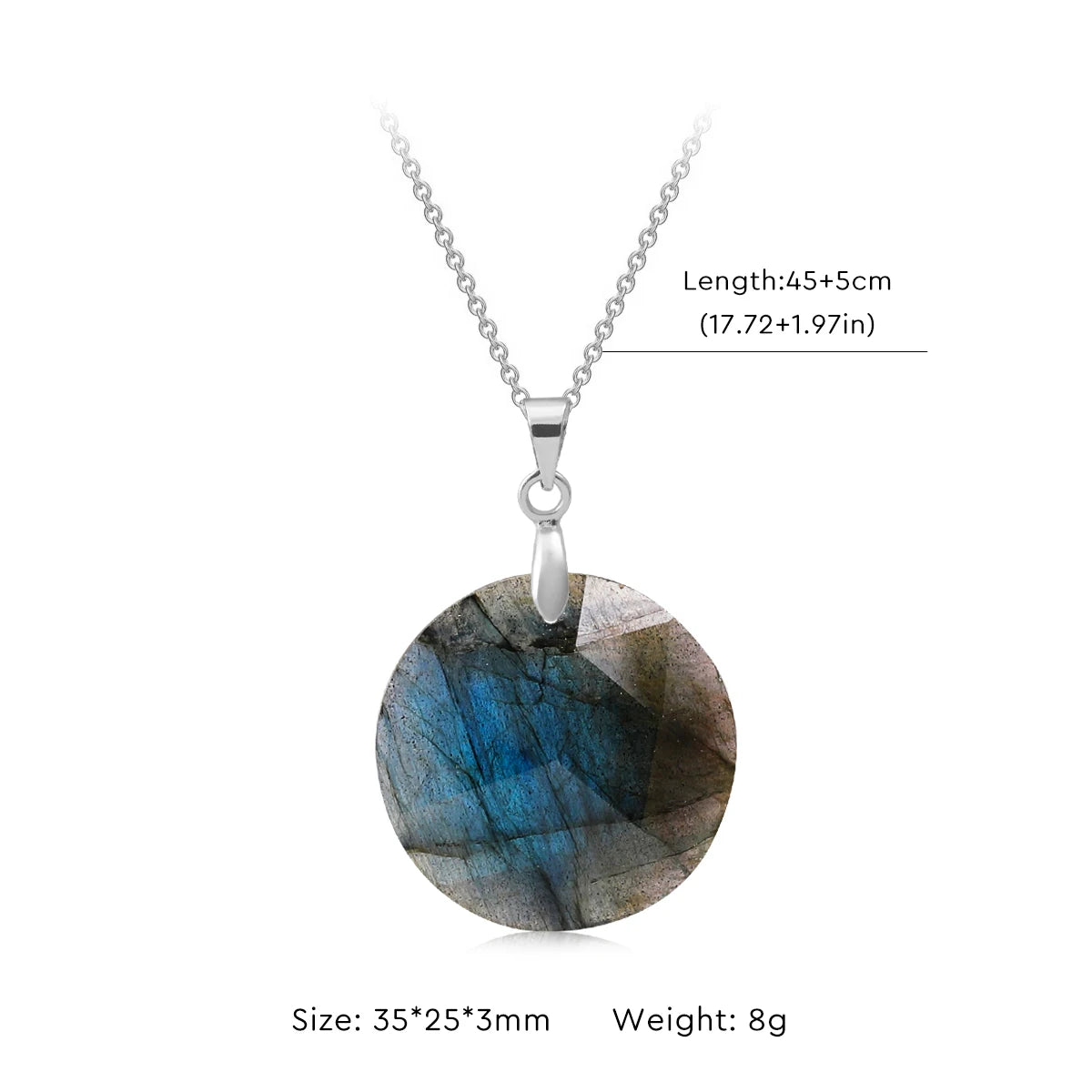 Collier Labradorite Naturelle Forme Libre – Pendentif Doré ou Argenté, 10 Modèles