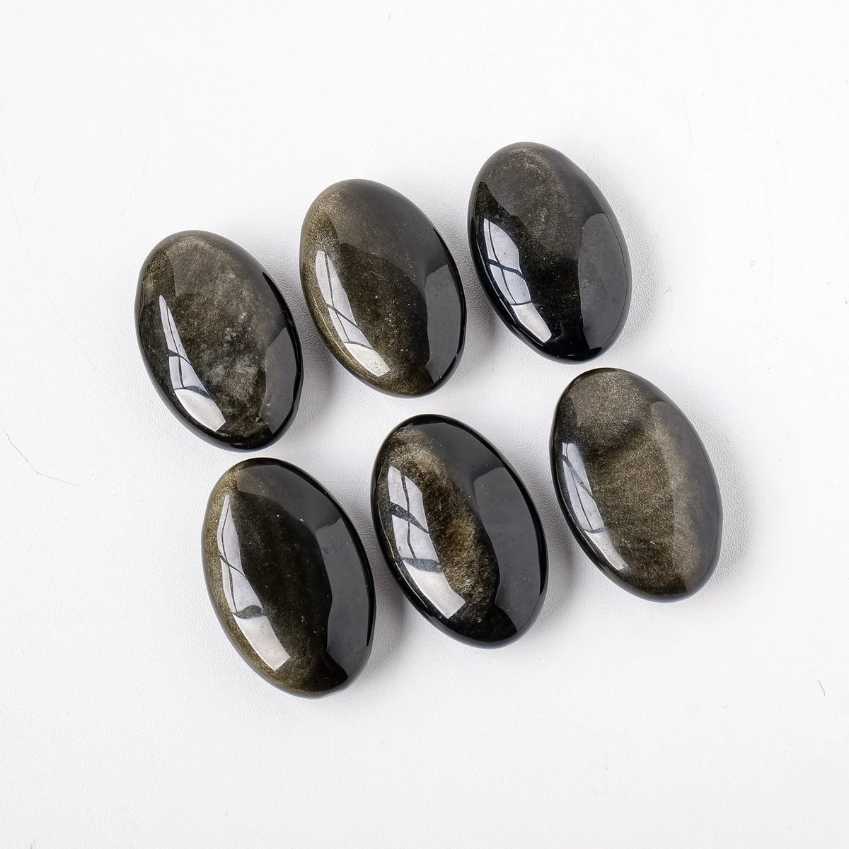 Galet en Obsidienne Dorée Naturelle – Pierre Polie à Garder en Main, Reflets Dorés