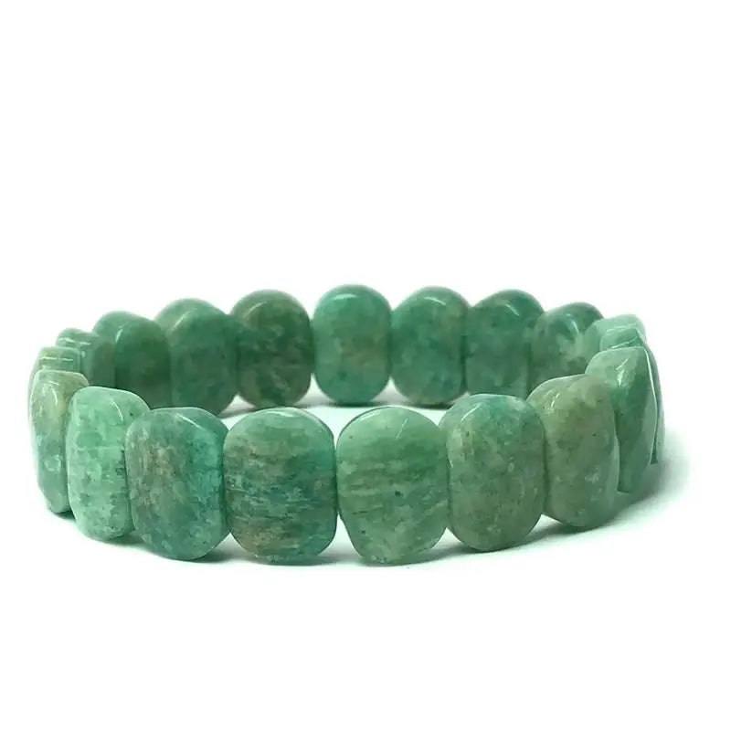 Bracelet Perles Plates Facettées 10 x 14 mm – 15 Pierres au Choix : Œil de Tigre, Améthyste, Lapis…