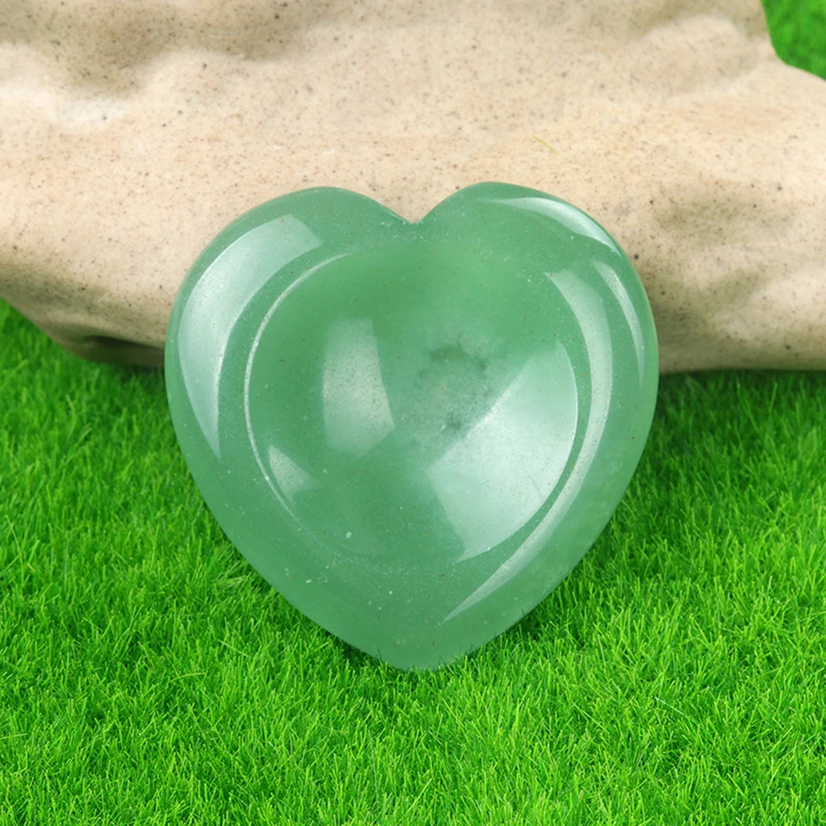 Cœur en Pierre Naturelle Polie 40 mm – Galet à Caresser avec Creux pour le Pouce, 12 Pierres