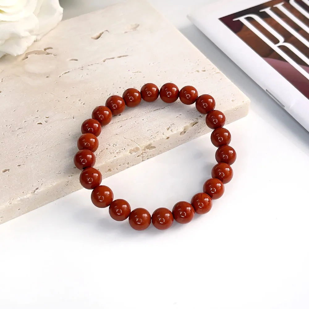 Bracelet Pierre Naturelle au Choix – Jaspe Zèbre Rose, Rhodonite, Lépidolite… Perles 6 ou 8 mm