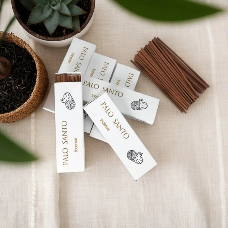 Bâtons d'Encens Palo Santo, Sauge Blanche ou Cèdre – Boîte de 30, Méditation et Yoga