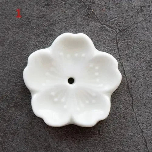 Porte-Encens Fleur de Cerisier en Céramique – Petit Support pour Bâtonnet, 13 Coloris