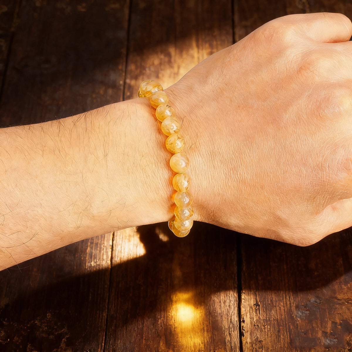 Bracelet Citrine Naturelle – Perles Jaune Soleil 6, 8 ou 10 mm, 17 ou 19 cm