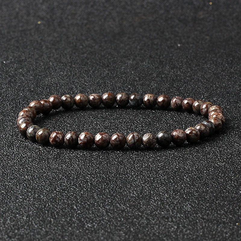 Bracelet Fin en Pierres Naturelles 4 ou 6 mm – 19 Pierres au Choix, Améthyste, Quartz Rose, Onyx…