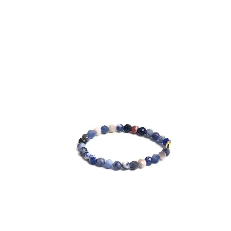 Bague Fine en Perles de Pierre Naturelle Facettées 2 mm – Extensible, 26 Pierres au Choix