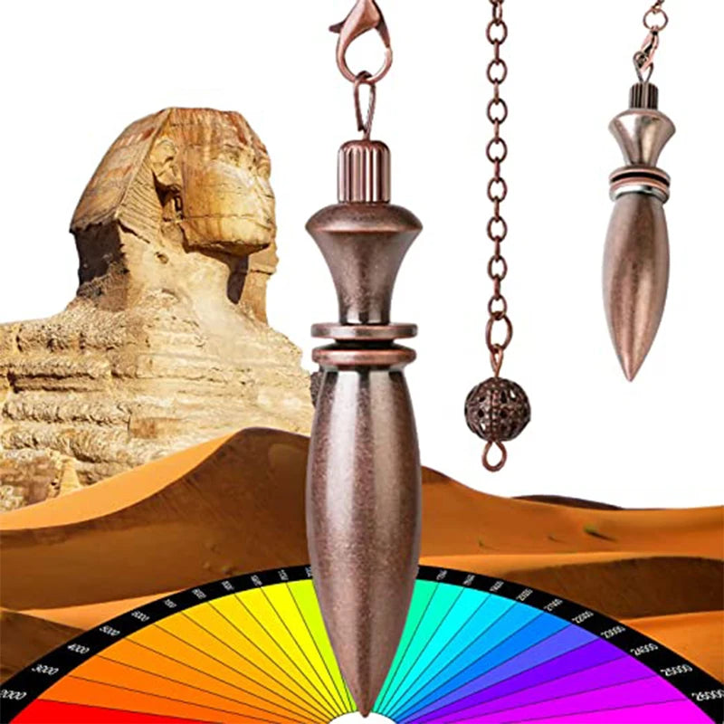 Pendule Karnak Égyptien en Métal – Pendule de Radiesthésie Lourd, Cuivré, Argenté, Doré ou Or Rose