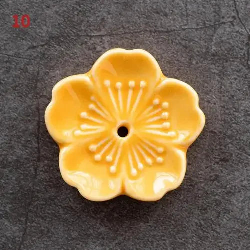 Porte-Encens Fleur de Cerisier en Céramique – Petit Support pour Bâtonnet, 13 Coloris