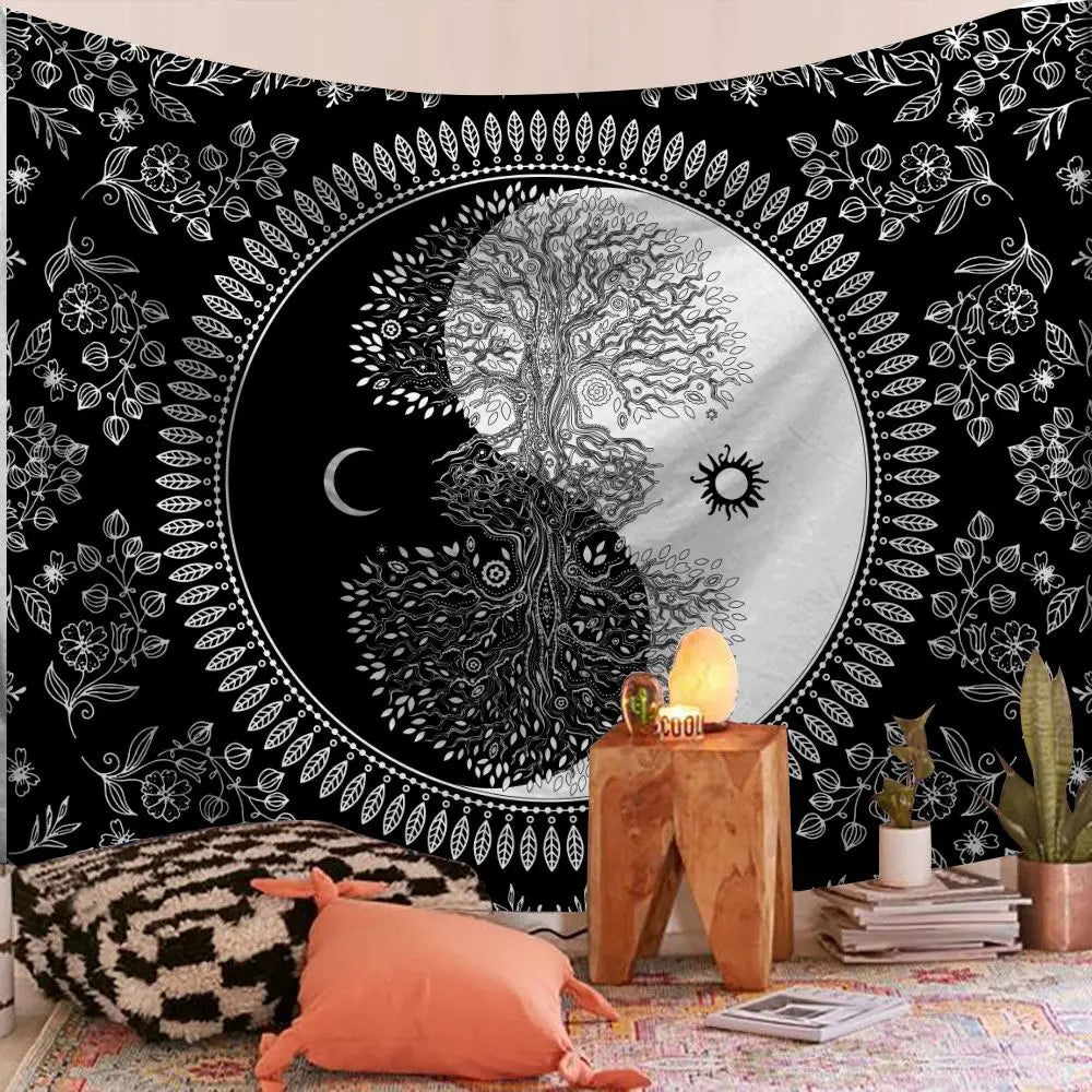 Tenture Murale Mandala Indien – Tapisserie Bohème en Tissu, Décoration Zen et Méditation, Idée Cadeau, 5 Tailles et 16 Motifs