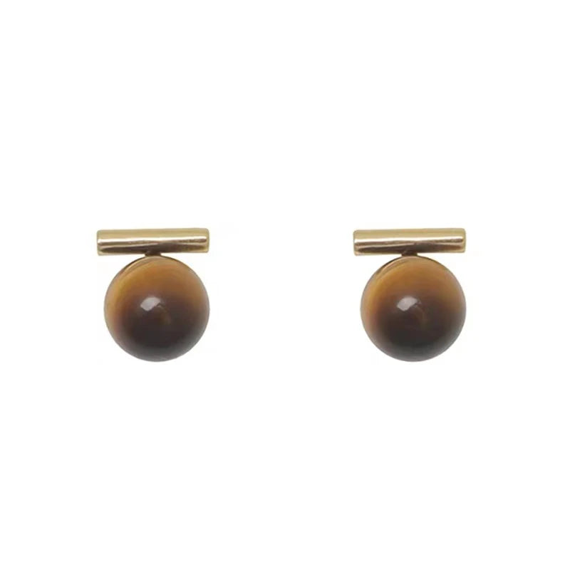 Boucles d'Oreilles Œil de Tigre Dorées – 12 Modèles : Puces, Pendantes, Créoles, Cœurs