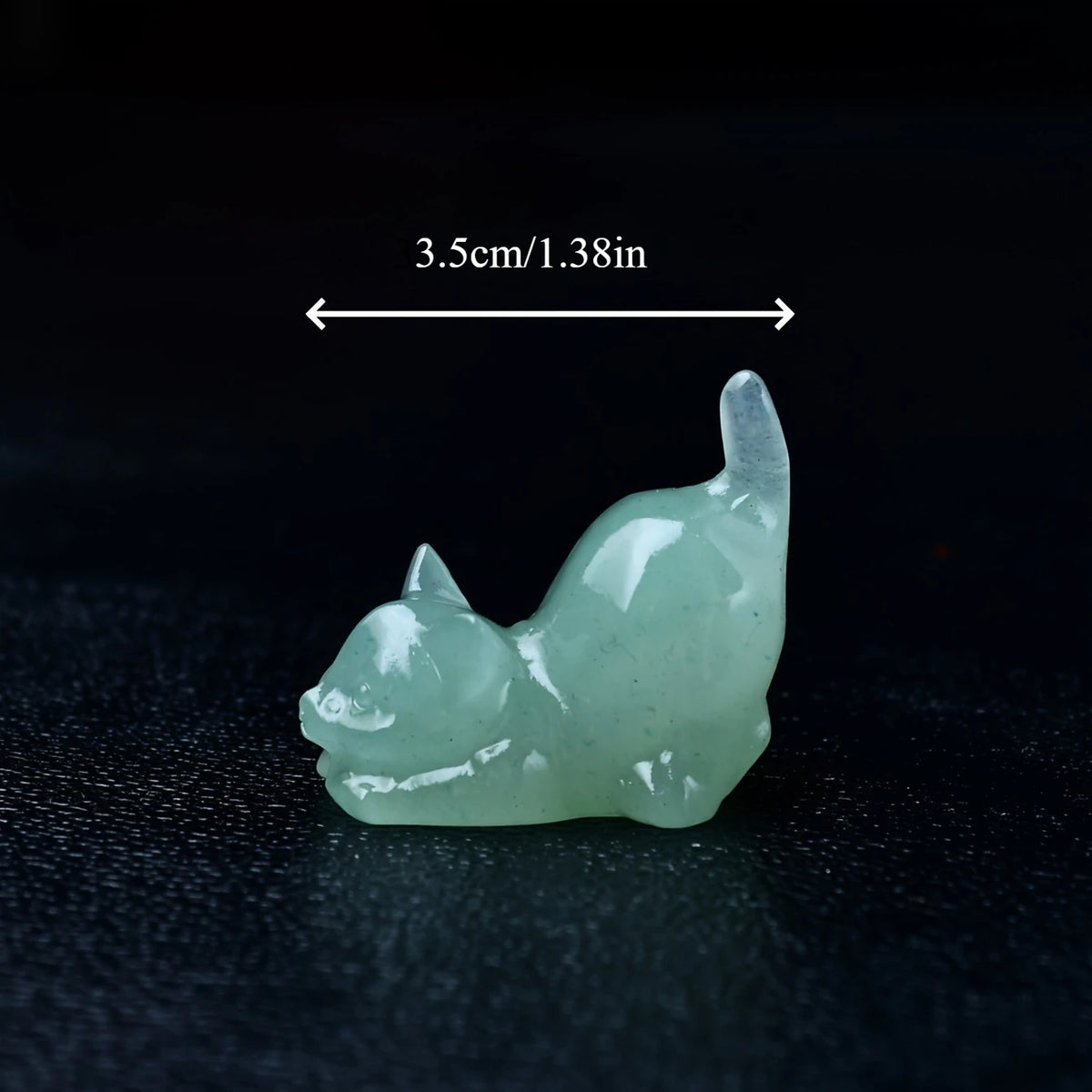 Chat Sculpté en Pierre Naturelle 3,5 cm – Petite Figurine en Quartz Rose, Aventurine, Obsidienne ou Labradorite