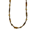 Collier Œil de Tigre Doré Femme à Superposer – Rang de Perles ou Pendentif Goutte, Acier Inoxydable, Bijou Pierre Naturelle, Idée Cadeau