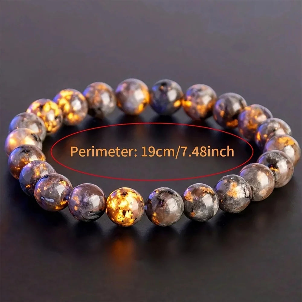 Bracelet Yooperlite Naturelle – Pierre Fluorescente aux UV, Perles 6 à 12 mm, Unisexe