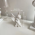 Figurine Chérubin en Résine Blanche – Ange Pensif aux Ailes, Décoration Classique, 2 Modèles