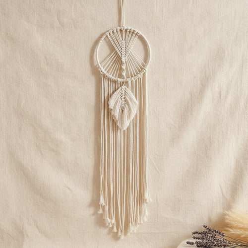 Attrape-Rêves en Macramé Feuille 95 cm