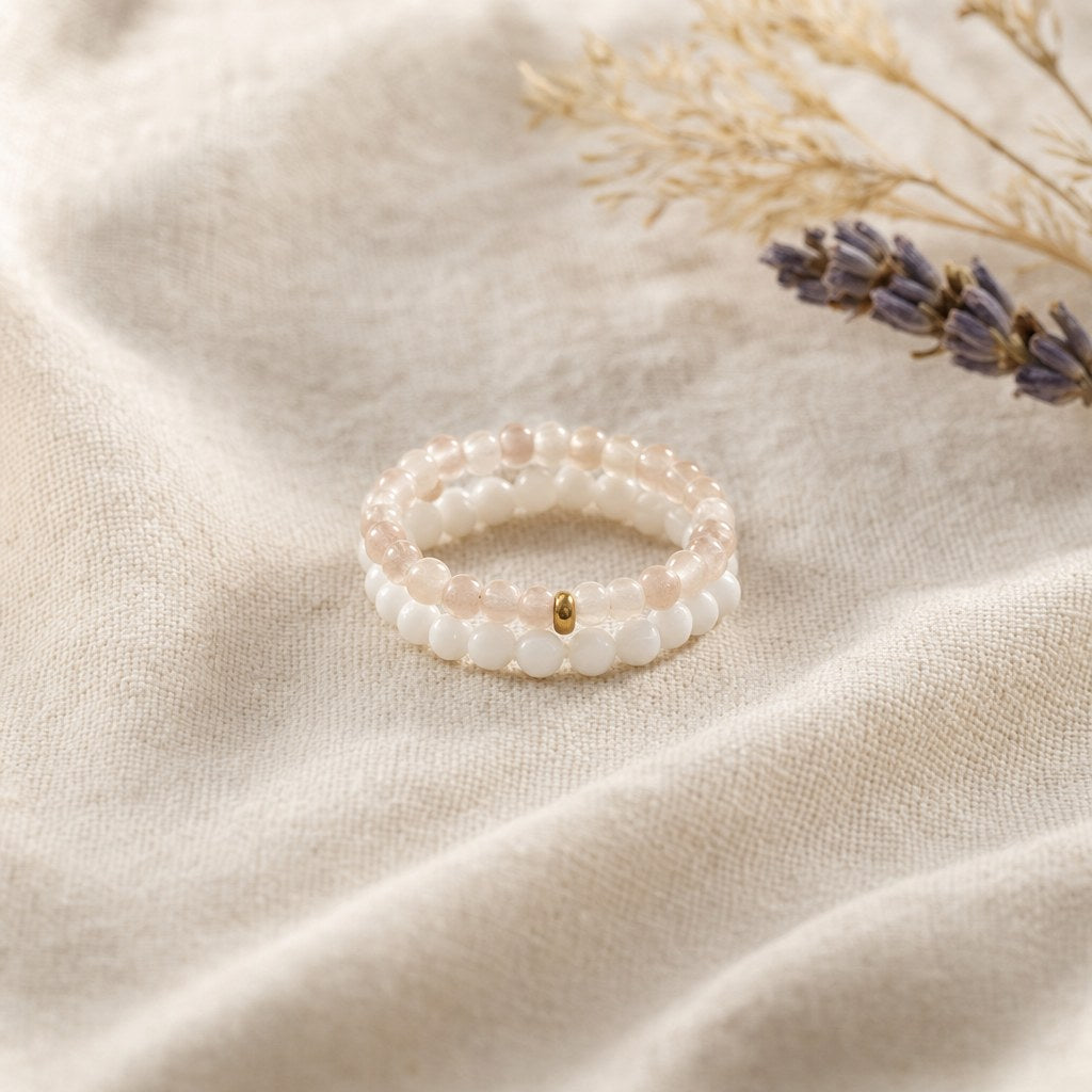 Bague Bohème Perles de Pierre Naturelle 4 mm Femme