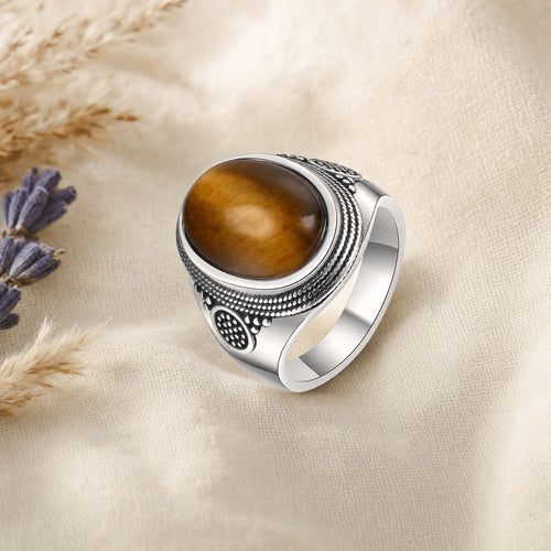 Bague Cabochon Ovale 10 x 14 mm Homme et Femme