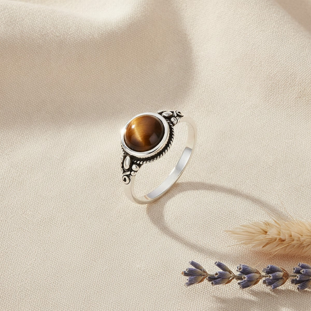 Bague Fine Ronde 8 mm Pierre Naturelle