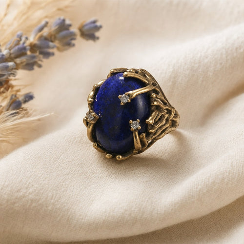 Bague Ouverte Vintage Dorée à Griffes Femme