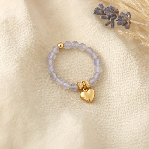 Bague Perlée Extensible en Pierres Naturelles Femme