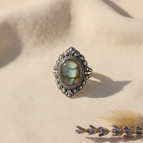 Bague Vintage Ovale Pierre Naturelle