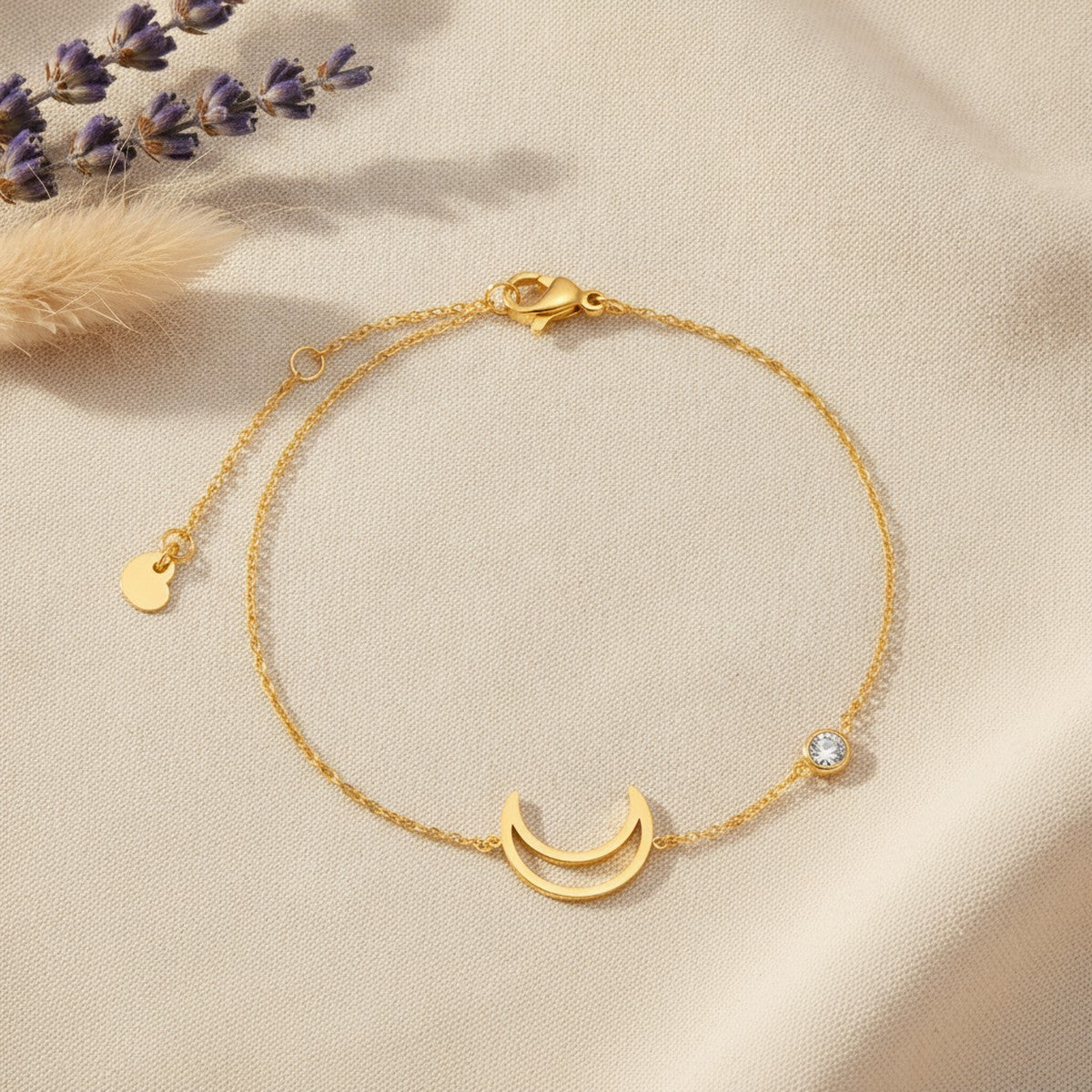 Bracelet Fin en Acier Inoxydable Doré Femme