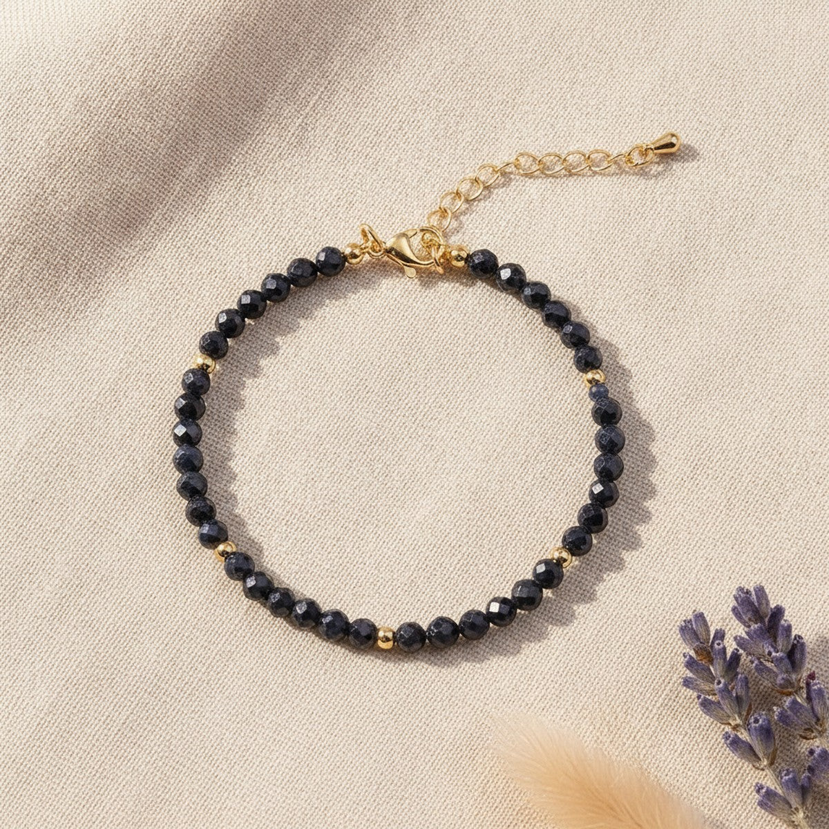 Bracelet Fin Perles Facettées 4 mm