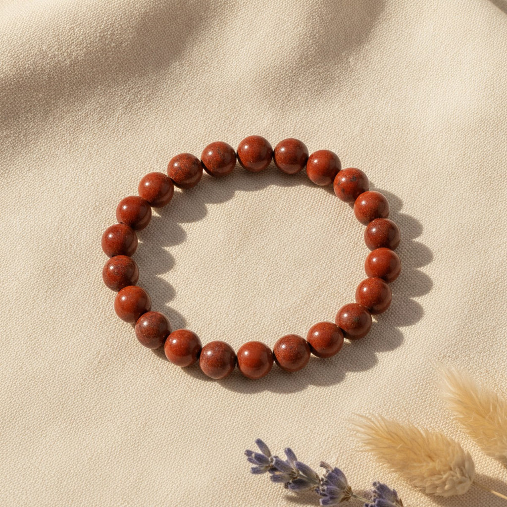 Bracelet Jaspe Rouge Naturel Femme et Homme