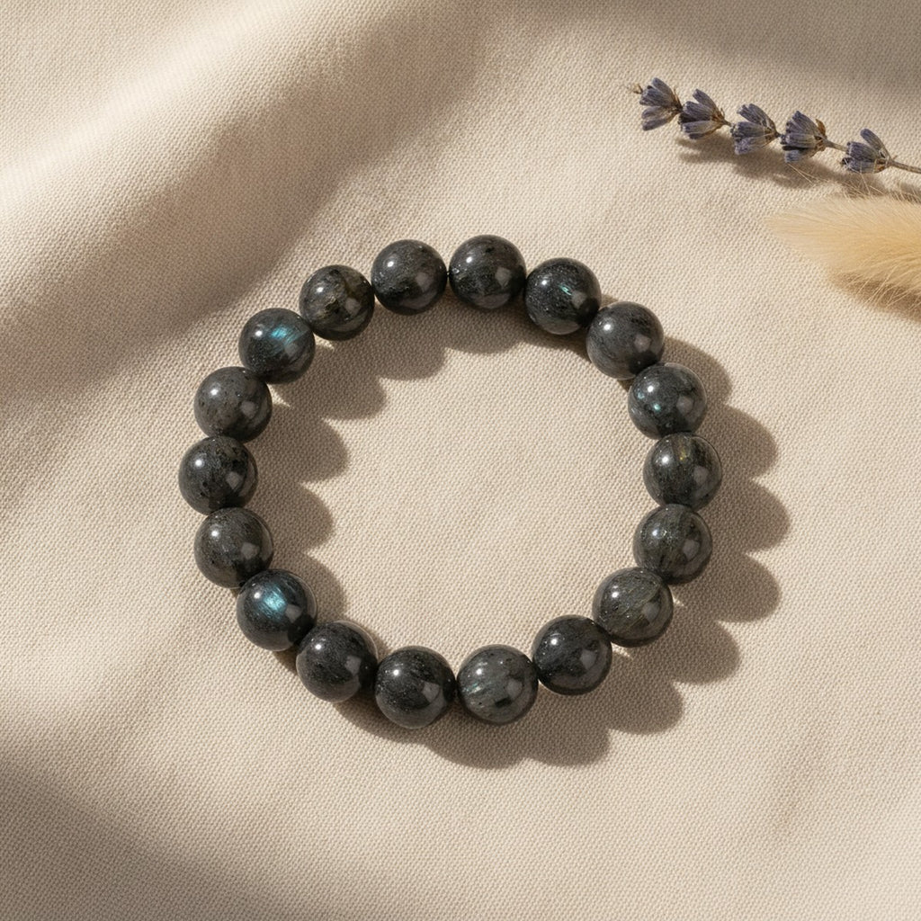 Bracelet Labradorite Noire (Spectrolite) Homme