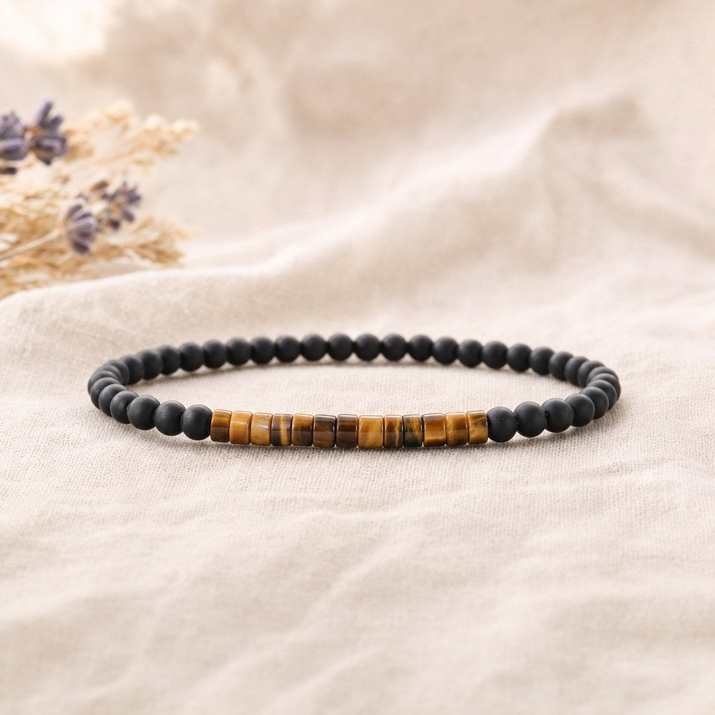 Bracelet Onyx Mat 4 mm Homme et Femme