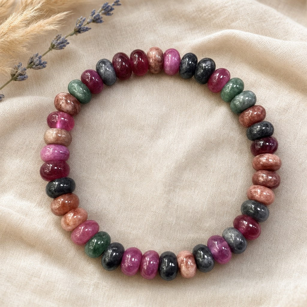 Bracelet Tourmaline Multicolore Naturelle Femme