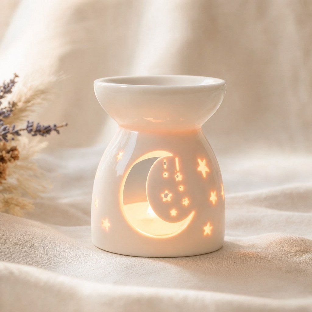Brûle-Parfum en Céramique Blanche