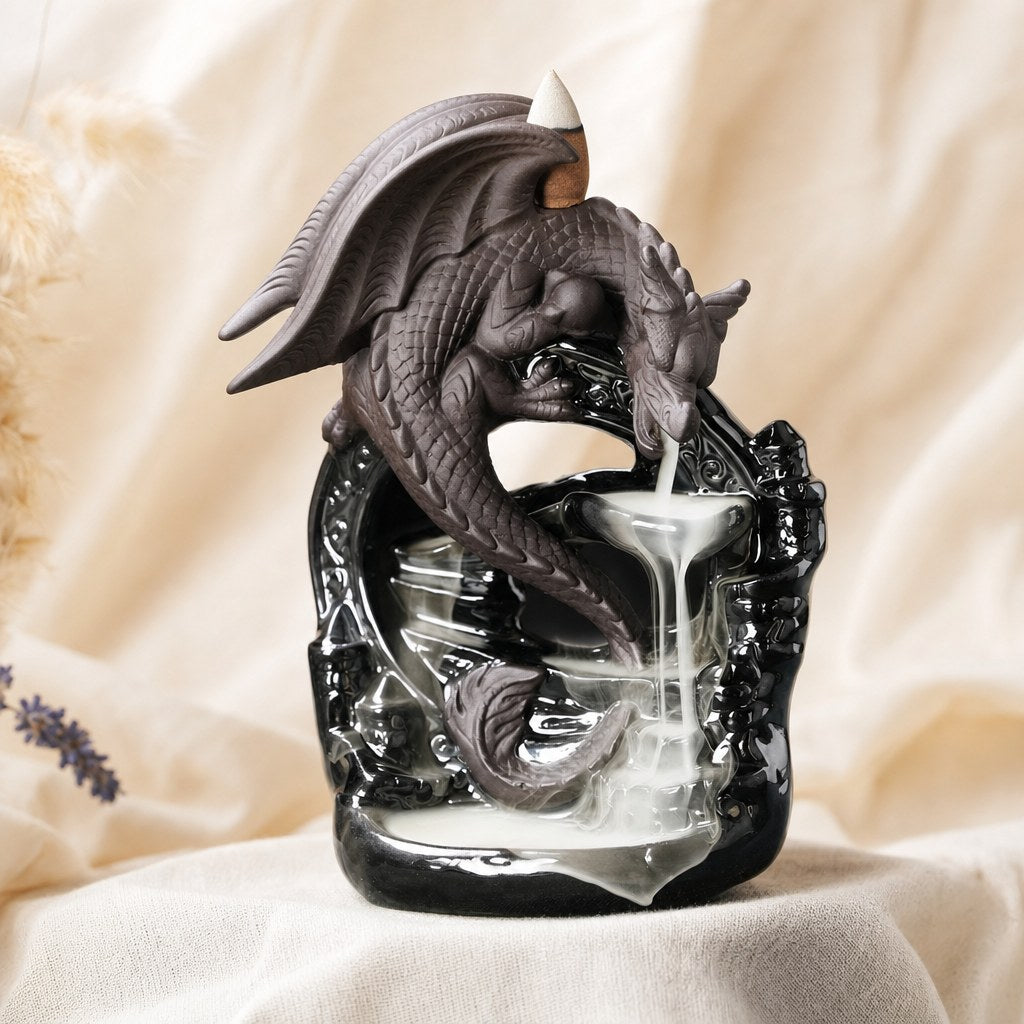 Brûleur d'Encens à Reflux Dragon en Céramique